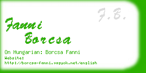 fanni borcsa business card